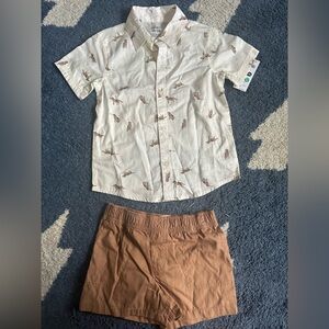 Kids Beige Animal Print 2 Piece Set